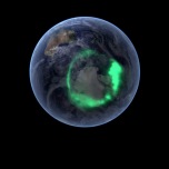 Polar lights over Antarctica captured by the satellite IMAGE.